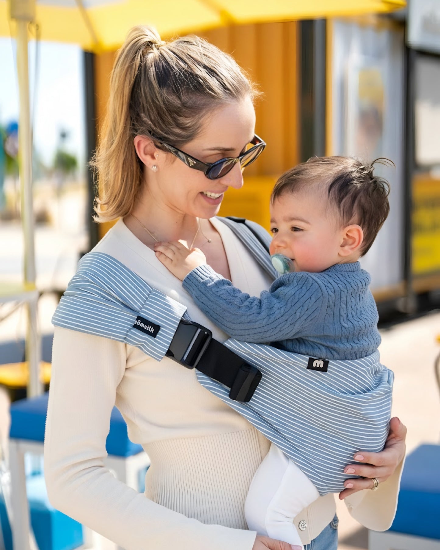MomSwing Baby Carrier - Azure Lines