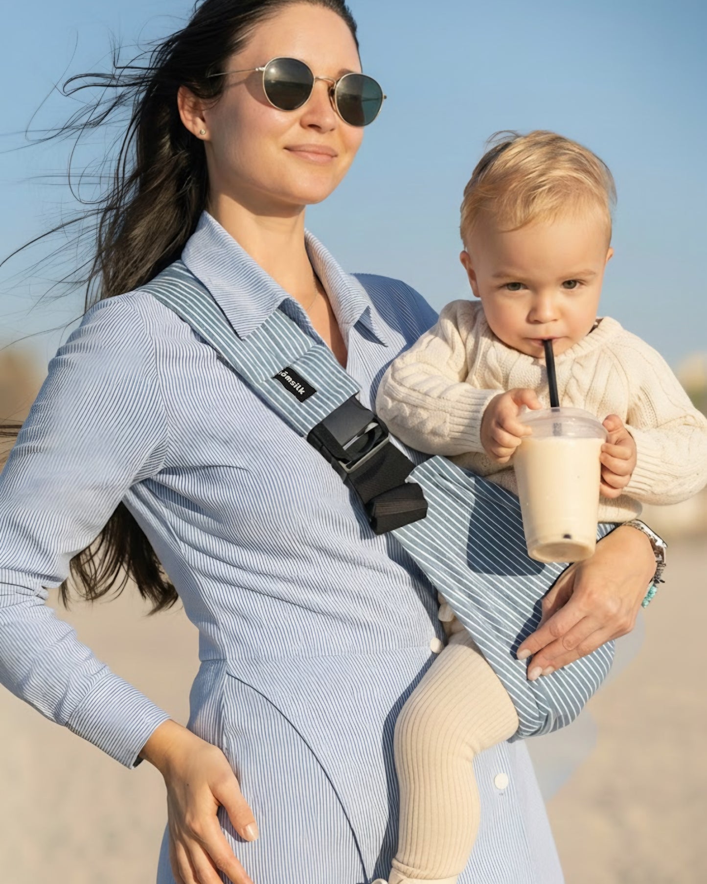MomSwing Baby Carrier - Azure Lines